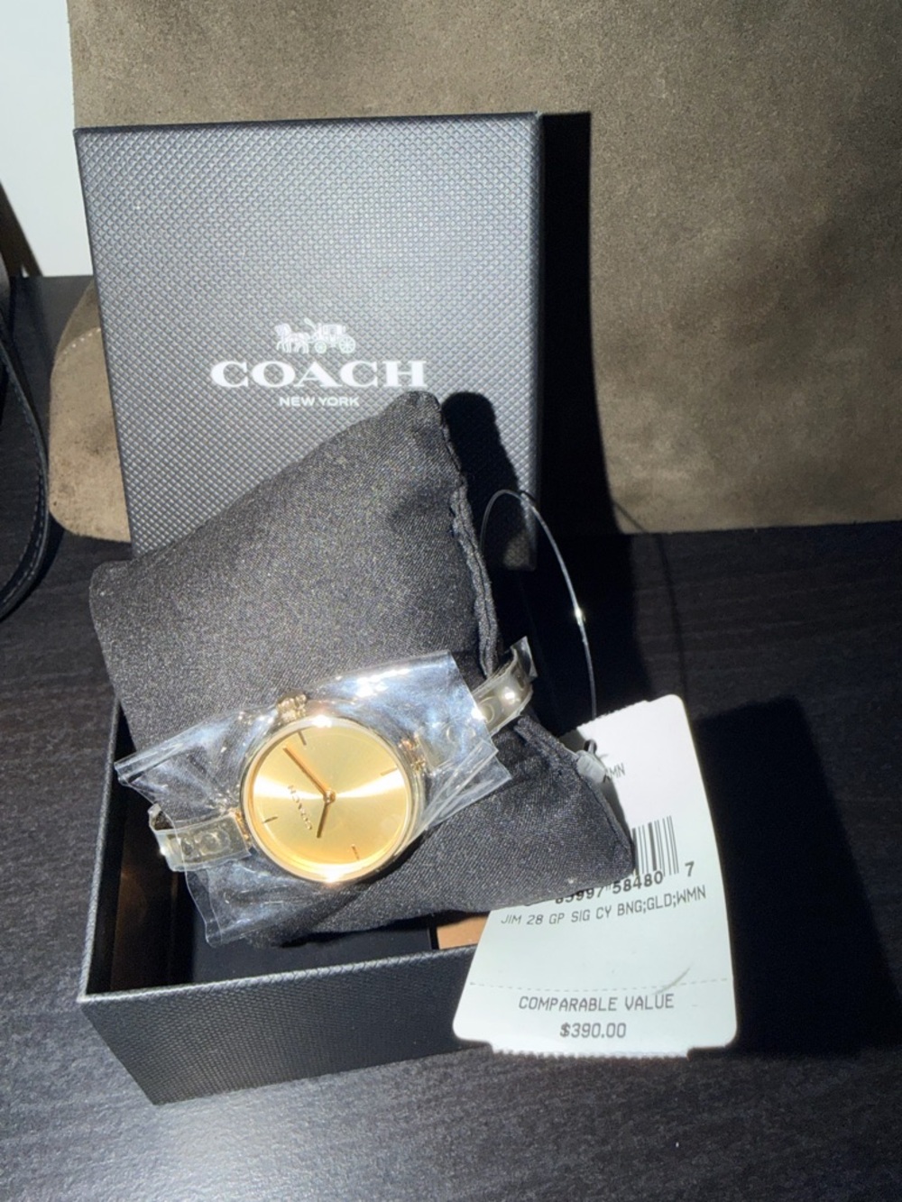 Coach Gold-Tone Women's Round Bracelet Watch